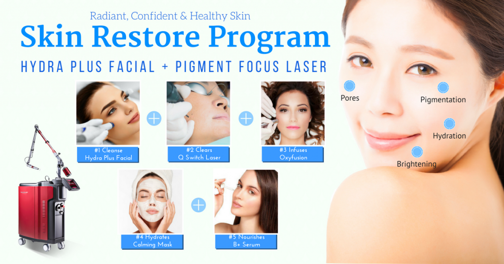 clear and radiant skin with laser and hydra facial